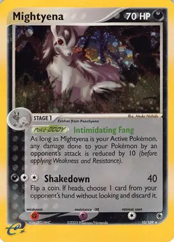 Mightyena 10/109 Holo Rare Ruby & Sapphire Pokemon Moderately Played - Image 1