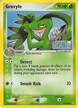 Grovyle 32/100 Uncommon Crystal Guardians Pokemon Reverse Holo Lightly Played - Image 1