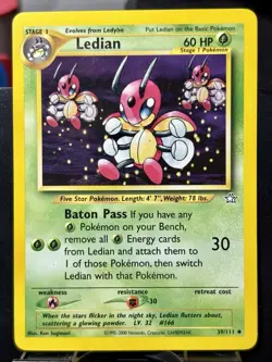 Ledian - REG - Pokemon TCG - Neo Genesis - 39/111 - UNCOMMON ~ NM - Image 2
