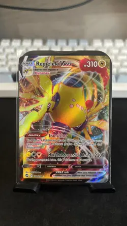 Regieleki VMAX 058/195 Holo VMAX Rare Silver Tempest Pokemon Holo LP - Image 1