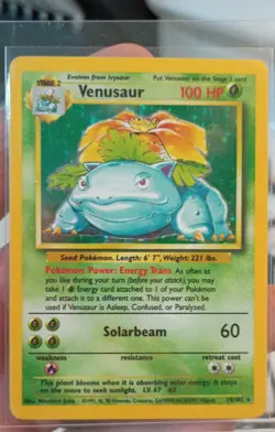Pokemon Venusaur Base Set 15/102 Holo 1999-2000 Wizards Base Set Holo Rare - Image 1