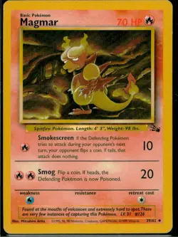1999 Pokemon TCG Fossil Magmar MP - Image 1