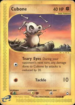 Cubone 72/147 Common Aquapolis Pokemon Heavily Played - Image 1
