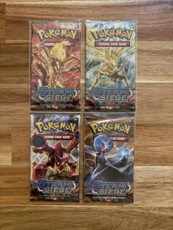 Pokemon XY Steam Siege Booster Pack Art Set Four Pack Total New Sealed Great - Image 1