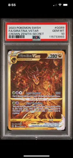 2023 POKEMON SWORD & SHIELD CROWN ZENITH SECRET FULL ART/GIRATINA VSTAR PSA 10 - Image 1