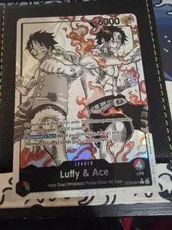 Luffy & Ace ST30-001 SPC Leader Parallel Foil English - Image 1