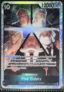 BANDAI FIVE ELDERS OP13-082 SR One Piece TGC OP13 ENGLISH NM/MINT - Image 1