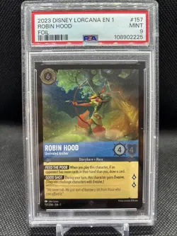 2023 Disney Lorcana EN 1-The First Chapter Robin Hood #157 Foil PSA 9 - Image 1