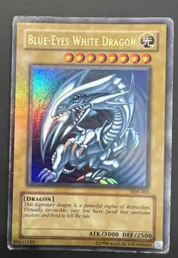 Yugioh! Blue-Eyes White Dragon SDK-001 Unlimited Ultra Rare MP Bleed Error - Image 1