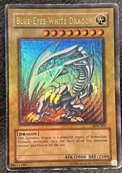 Yugioh! Blue-Eyes White Dragon SDK-001 Unlimited Ultra Rare MP Bleed Error - Image 4