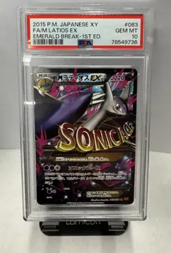 Full-Art M Latios EX Pokemon 2015 Emerald Break SR Ued Japanese 083/078 PSA 10 - Image 1
