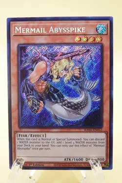 Yugioh! Mermail Abysspike - RA04-EN012 - Secret Rare - 1st Edition Near Mint - Image 1