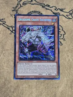 Yugioh Gruesome Grave Squirmer MP25-EN065 2025 1st Ed Prismatic Secret Rare NM - Image 1