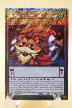 Yugioh! Majespecter Raccoon - Bunbuku RA04-EN259 Platinum Secret Rare 1st Ed NM - Image 1
