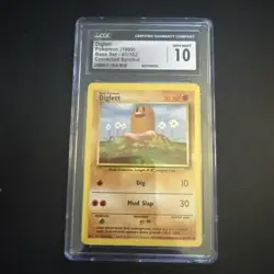 Diglett 1999 Base Set 47/102 Corrected Symbol Pokemon Card CGC 10 GEM MINT - Image 1