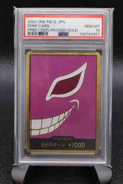 Donquixote Doflamingo Don!! Card PRB01 Gold PSA 10 Gem Mint One Piece Japanese - Image 1