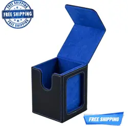 PU Leather Trading Card Deck Box - Holds 120+ Cards, Magnetic Lid, MTG Yugioh Po - Image 1