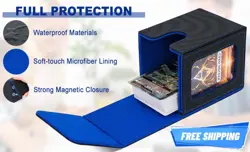 PU Leather Trading Card Deck Box - Holds 120+ Cards, Magnetic Lid, MTG Yugioh Po - Image 2