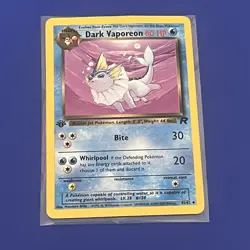 1st Edition Dark Vaporeon 45/82 Team Rocket Regular Pokemon Card MP - Image 1