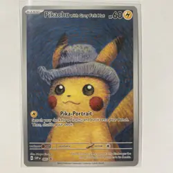 Pikachu Grey Felt Hat 2023 SVP #085 Van Gogh Promo Pokemon Card Mint - Image 1