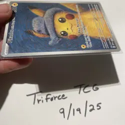 Pikachu Grey Felt Hat 2023 SVP #085 Van Gogh Promo Pokemon Card Mint - Image 5