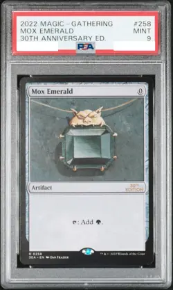 PSA9 MTG Mox Emerald 30th Anniversary edition GEM MINT Magic: the Gathering - Image 1