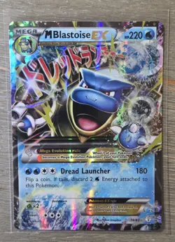 Pokemon XY Generations Holo Rare Full Art 18/83 M Blastoise EX 2016 MP Condition - Image 1