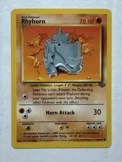 1999 Pokemon Jungle Lot - Rhyhorn, Exeggcute, Venonat, Nidorina - LP/NM (photos) - Image 2