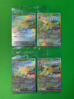 POKEMON SEALED LEAFEON EX 006/131 PRISMATIC SURPRISE BOX STAMPED PROMO X4 - Image 1
