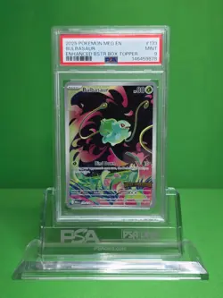 POKEMON 2025 MEGA EVOLUTION BULBASAUR ENHANCED BOX TOPPER 133 PSA 9 - Image 1