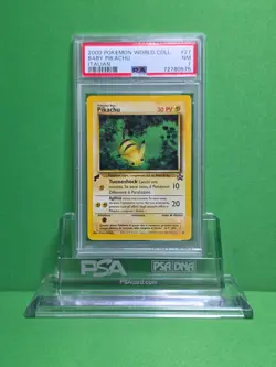 POKEMON 2000 WORLD COLLECTION ITALIAN BABY PIKACHU 27 PSA 7 - Image 1