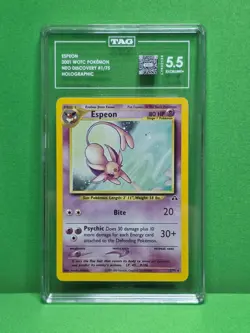 POKEMON 2001 NEO DISCOVERY ESPEON HOLO 1/75 TAG 5.5 - Image 1