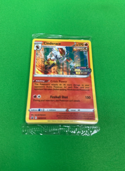 Pokemon SEALED Cinderace SWSH112 SWSH Chilling Reign Prerelease Promo Pack!! - Image 1