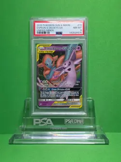 POKEMON 2019 UNIFIED MINDS ESPEON & DEOXYS GX RARE 72 PSA 8 - Image 1