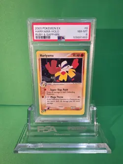 POKEMON 2003 RUBY & SAPPHIRE HARIYAMA HOLO 8/109 PSA 8 - Image 1
