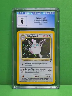 POKEMON 2000 BASE SET 2 WIGGLYTUFF HOLO 19/130 CGC 9 - Image 1