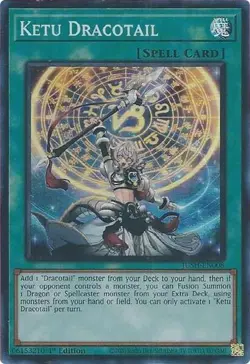 3x Yugioh! TCG - Ketu Dracotail - Justice Hunters (JUSH) - Super Rare - Image 1