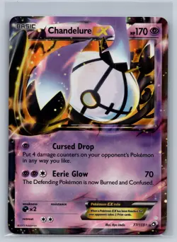 Chandelure EX 77/113 Holo Ultra Rare Legendary Treasures Pokemon MP - Image 1