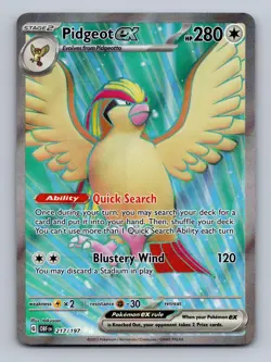 Pidgeot ex 217/197 Ultra Rare Obsidian Flames Pokemon Near Mint - Image 1