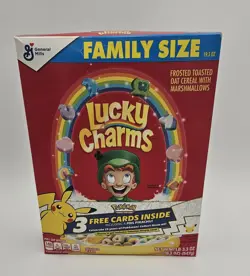 NEW Pokemon 25th Anniversary Pikachu Sealed General Mills Lucky Charms Cereal - Image 1