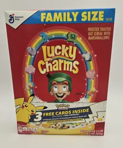 NEW Pokemon 25th Anniversary Pikachu Sealed General Mills Lucky Charms Cereal - Image 2
