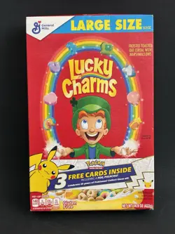 Lucky Charms Limited Cereal Box - 25th Anniversary Pokemon Packs Sealed - Image 1
