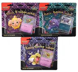 Pokemon Paldean Fates Tech Sticker Collection Complete Set 3 blisters 9 packs - Image 1