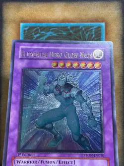 Yugioh Elemental Hero Glow Neos STON-EN036 Ultimate Rare 1st Ed NM - Image 2