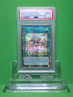 YU-GI-OH 2025 WISHES FOR EYES OF BLUE 1ST ED QCR SDWD-EN042 PSA 10 - Image 1