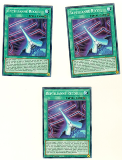 Set Of 3 Reptilianne Recoil BODE-EN061 Burst Of Destiny 1st Edition Yugioh - Image 3