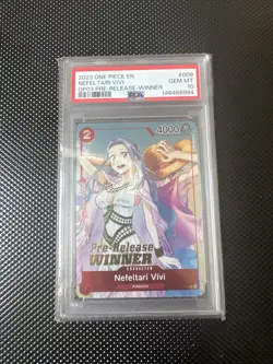 PSA 10 One Piece Card Game English ST01-009 Nefeltari Vivi Pre-Release Winner - Image 1
