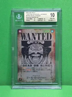 ONE PIECE 2025 CARRYING ON HIS WILL JP GOL.D.ROGER WANTED POSTER SP BGS 10 - Image 1