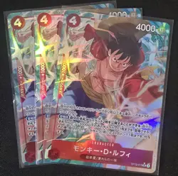 Bandai One Piece Monkey D. Luffy OP12-015 Alt Art Foil Japanese Lot x3 - Image 1