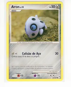 1x ~PT~ PORTUGUESE Aron 71/123 DP Mysterious Treasures Pokemon Card (PE2) - Image 1